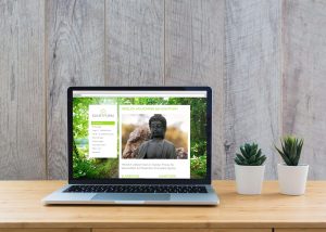 Praxis-Website KUNSTFORM in Grün auf Laptop