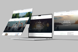 Fischerhütte Unterseiten in dreifachem Mockup